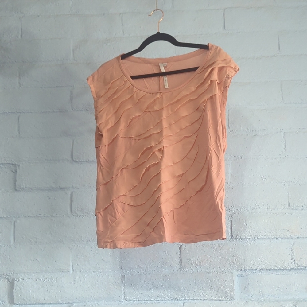 LC Lauren Conrad Pink Ruffle Cap Sleeve